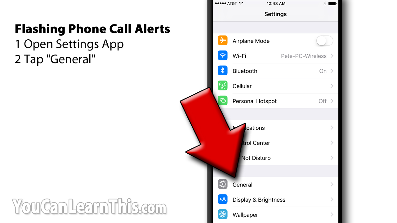 Flashing iPhone Alert